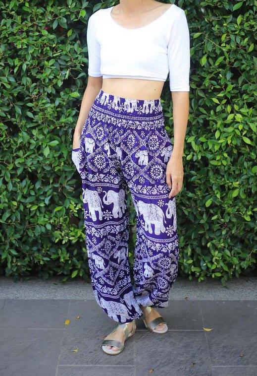 Lay Chang Chain Purple Elephant Pants