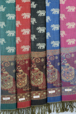 Elephant Shirt Store Women's Chang Ngam Elephant Print Pashmina