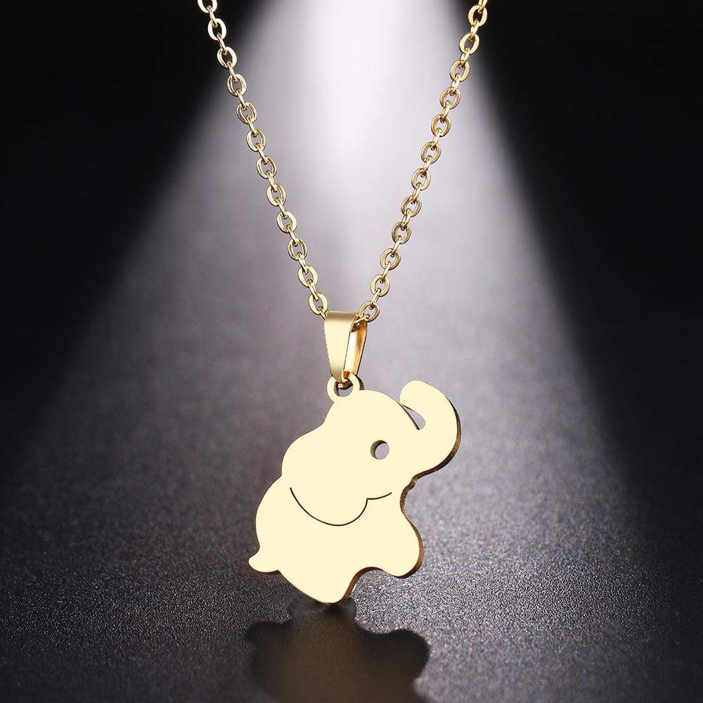 Cute Hand Enameled Elephant Pendant Gold Elephant Shirt Store
