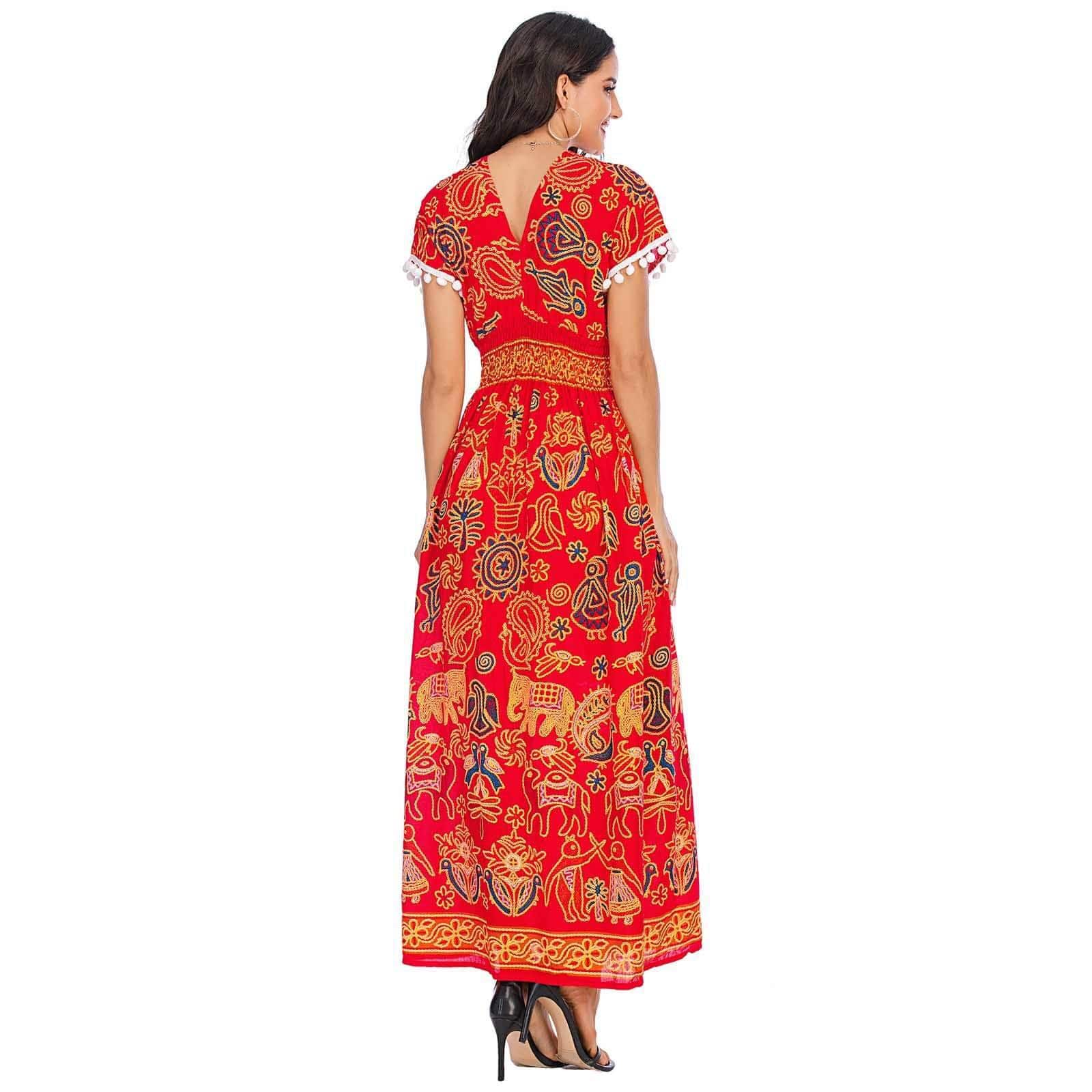 elephant maxi dress Elephant Head Tie Back Maxi Dress