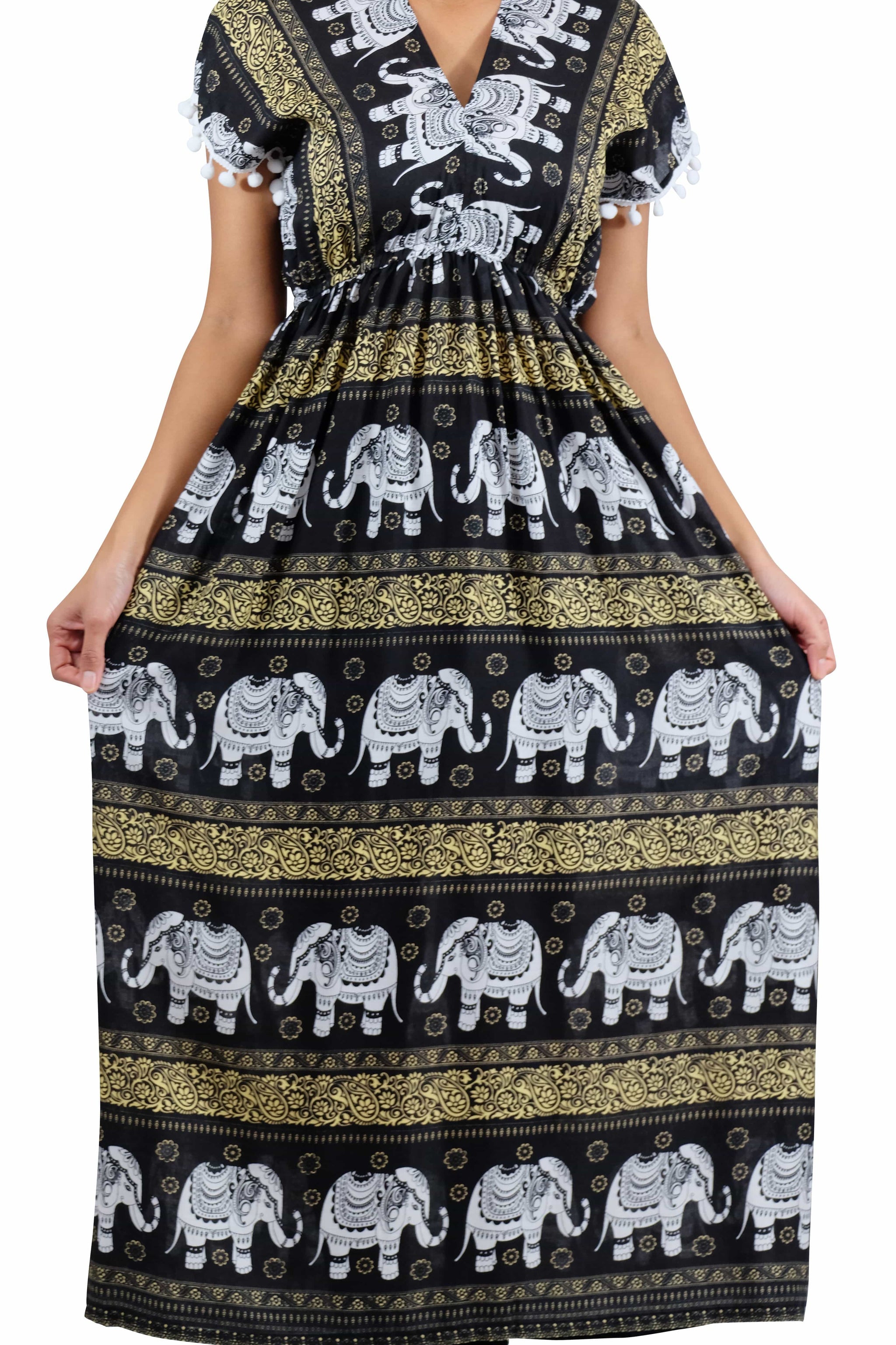 Elephant Shirt Store Dress Chang Colorful Bohemian Style Black