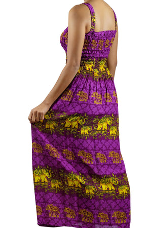Elephant Shirt Store Dress Chang Colorful Elephant Dress Purple