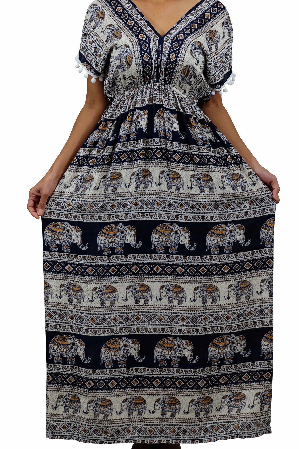 Elephant Shirt Store Dress Chang Tophit Bohemian Style Dark Blue