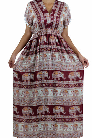 Elephant Shirt Store Dress Chang Tophit Bohemian Style Red