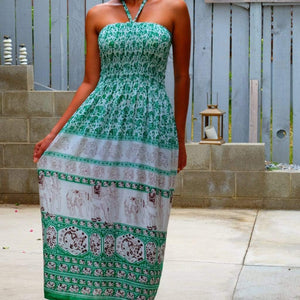 Sa Ngoon Dress - Green and White