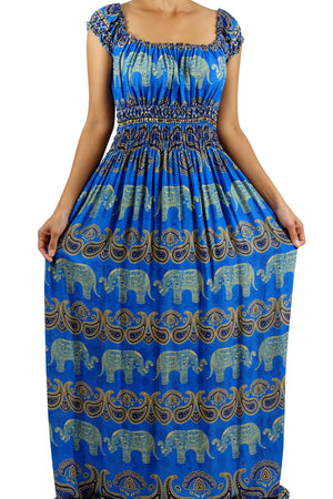 Elephant Shirt Store Dress Tukta Elephant Dress Blue