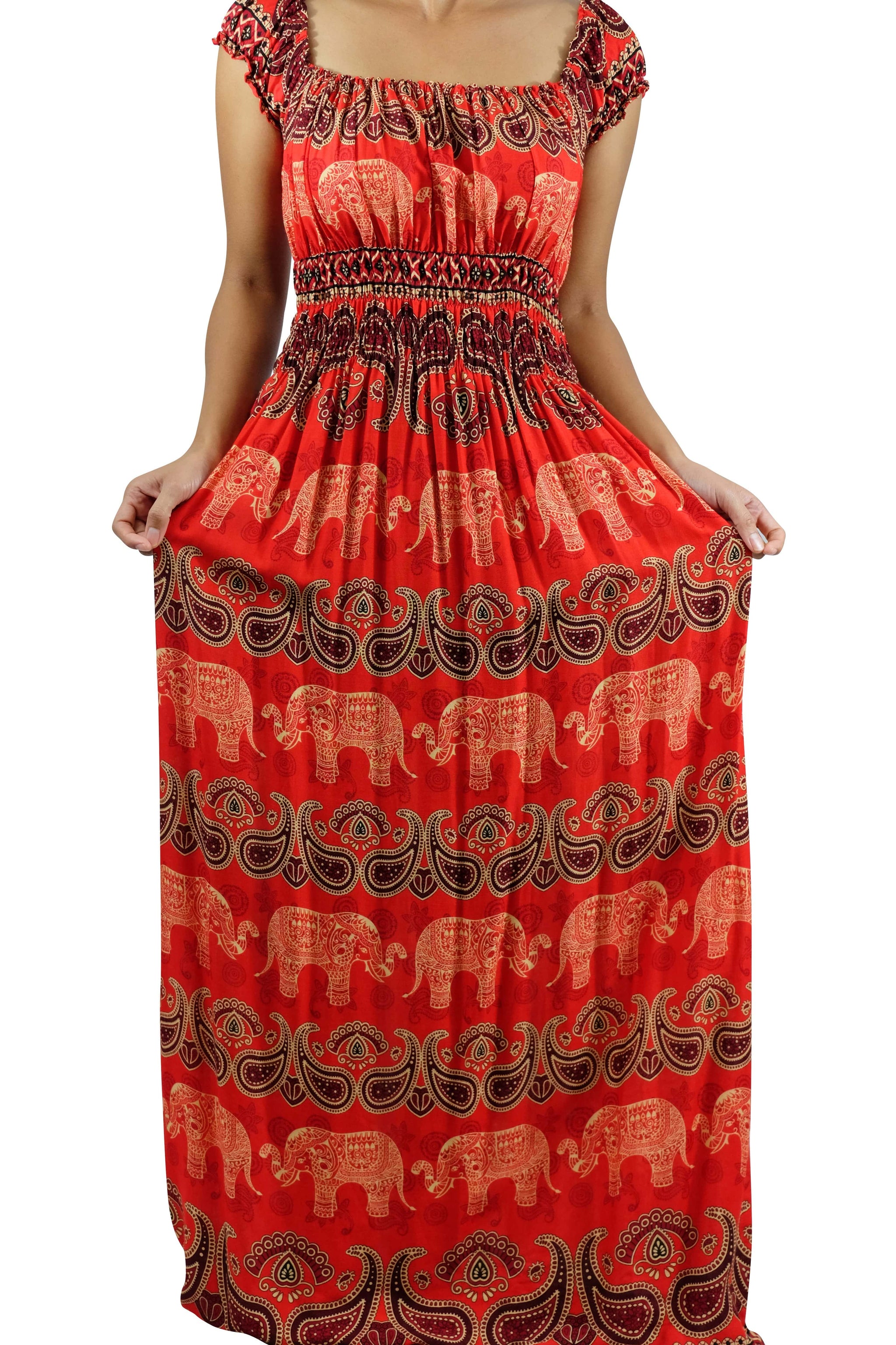 red elephant dress Tukta Elephant Dress Red