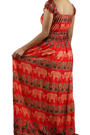 Tukta Elephant Dress Red