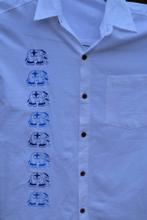 Elephant Shirt Store Shirt Gaai Chaang Elephant Shirt - Blue
