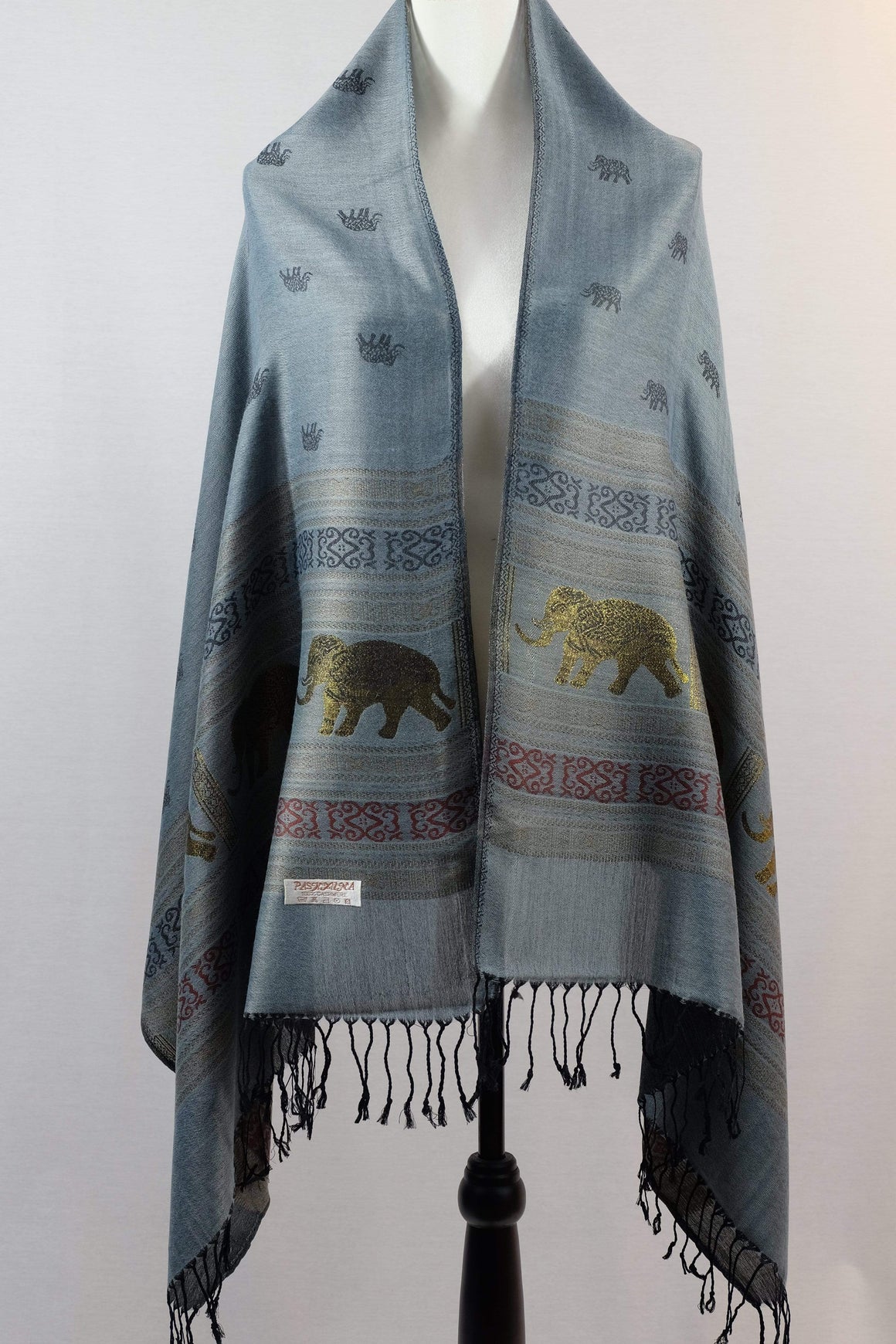 Elephant Shirt Store Women's Chang Tong Kom Elephant Print Pashmina