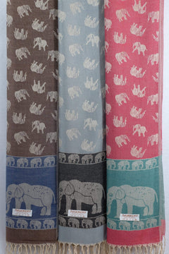 Chang Lom Elephant Print Pashmina - Elephant Shirt Store