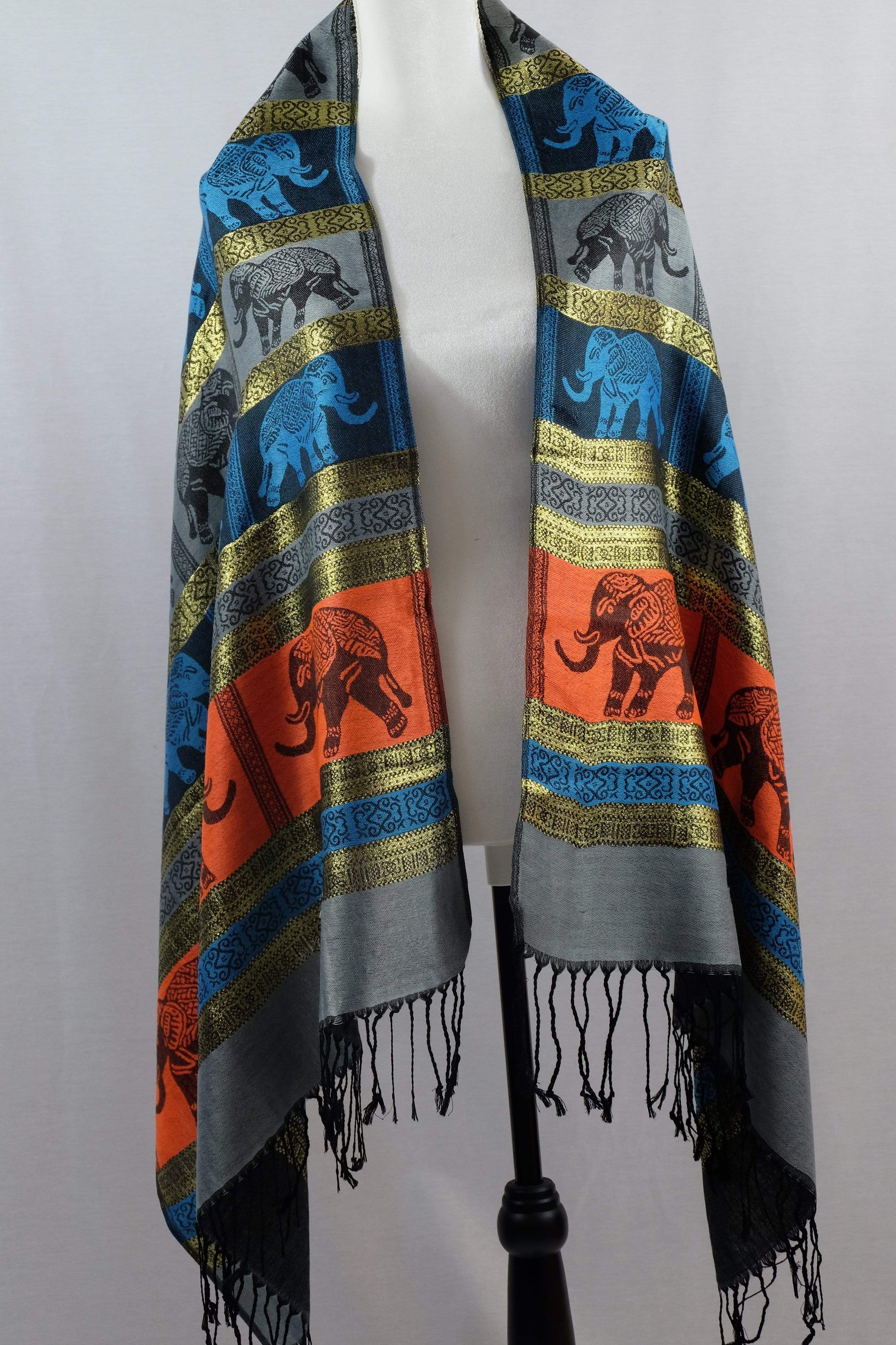 Peacock Feather Print Silk Scarf Peacock Design Pashmina Shawl Wrap