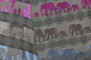 Elephant Shirt Store Women's Gray Bright Family Elephant Print Pashmina