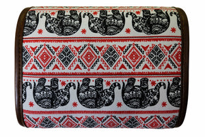 Handmade Elephant Shoulder Bag - Rectangular Black and Red