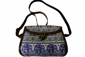 Handmade Elephant Shoulder Bag - Rectangular Purple
