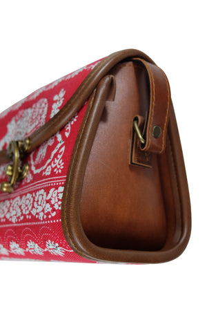 Handmade Elephant Shoulder Bag - Rectangular Solid Red