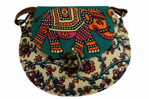 Handmade Elephant Shoulder Bag -  Style A Green, Red, Orange