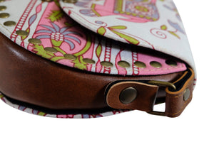 Handmade Elephant Shoulder Bag -  Style A Pink, White, Light Blue