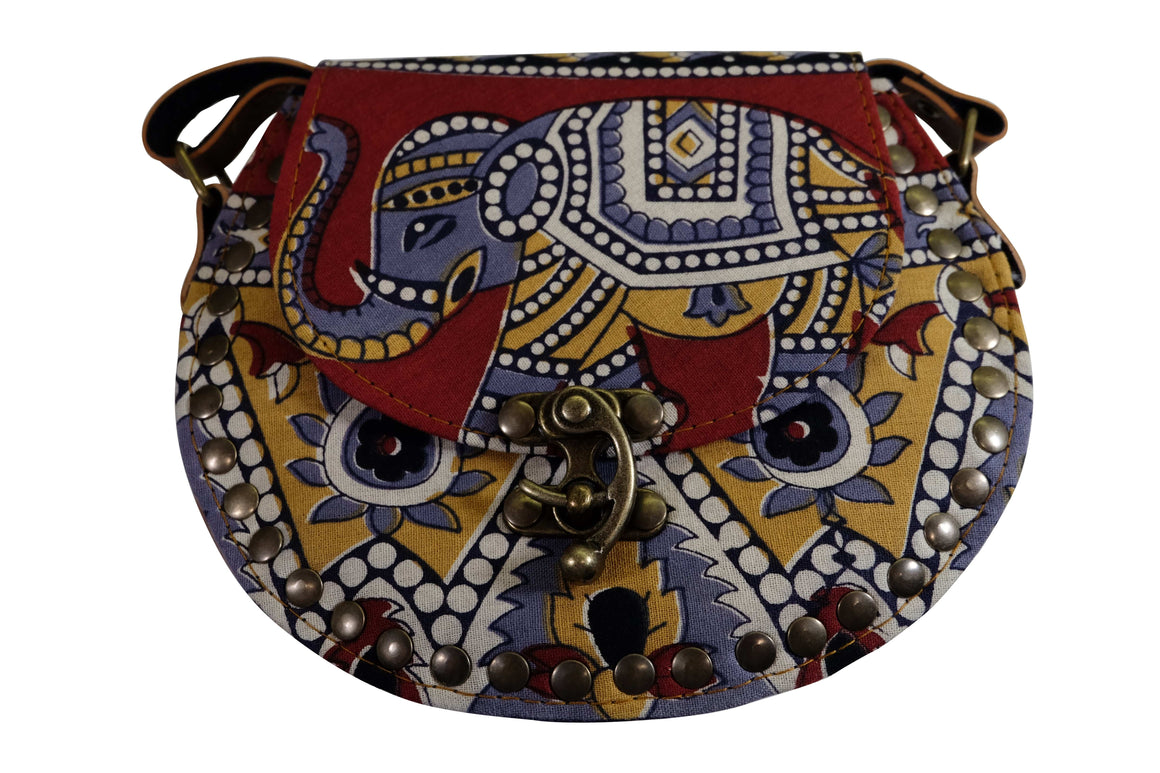 Handmade Elephant Shoulder Bag -  Style A Red, Gray, Yellow