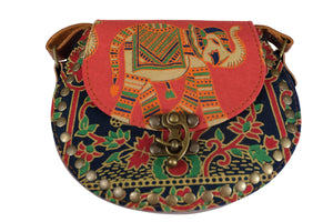 Handmade Elephant Shoulder Bag -  Style A Red, Orange, Black