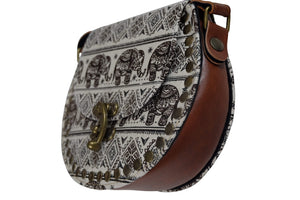 Handmade Elephant Shoulder Bag -  Style C Black and Brown