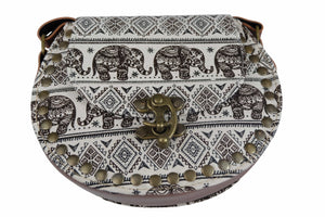 Handmade Elephant Shoulder Bag -  Style C Black and Brown