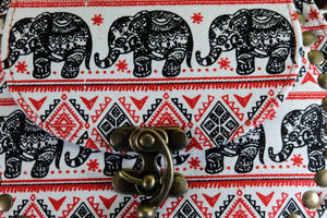Handmade Elephant Shoulder Bag -  Style C Black and Red
