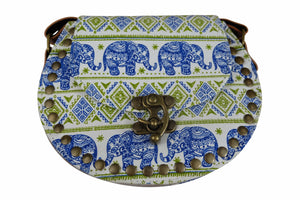 Handmade Elephant Shoulder Bag -  Style C Blue and Green