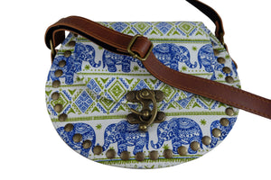 Handmade Elephant Shoulder Bag -  Style C Blue and Green