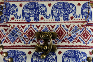 Handmade Elephant Shoulder Bag -  Style C Blue and Red