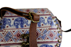 Handmade Elephant Shoulder Bag -  Style C Blue and Red