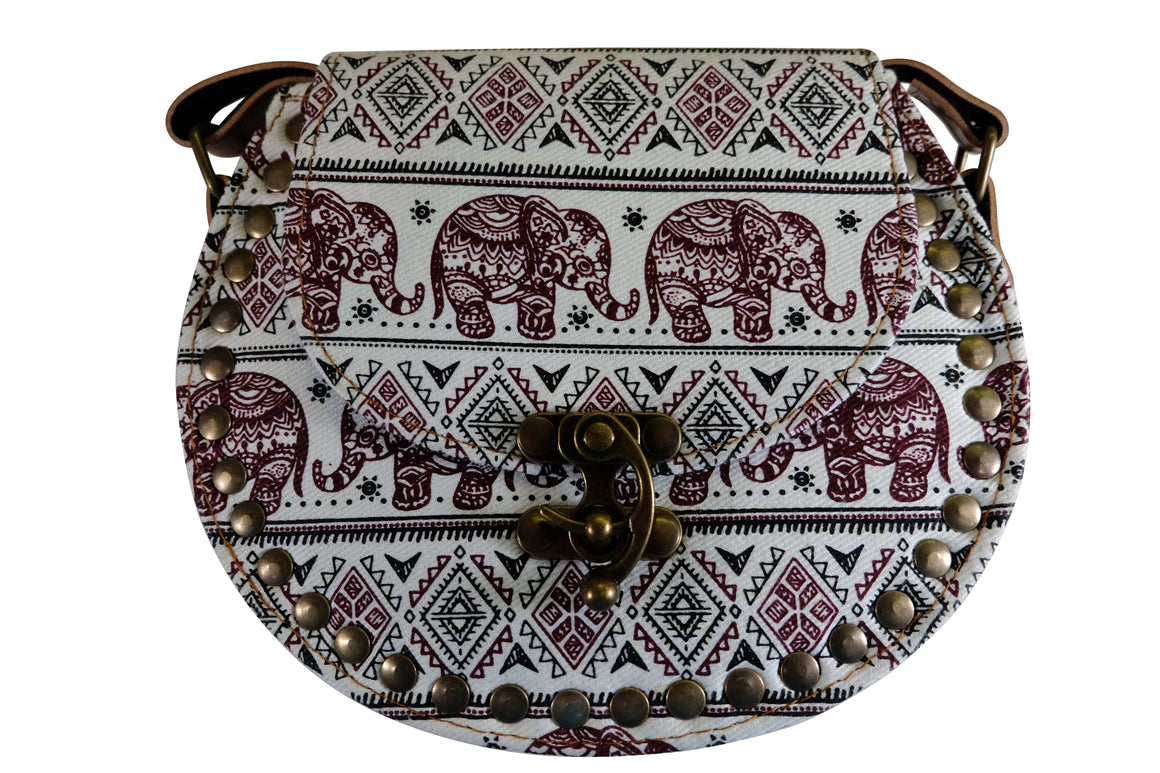 Handmade Elephant Shoulder Bag -  Style C Maroon