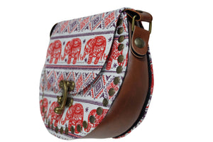 Handmade Elephant Shoulder Bag -  Style C Red and Purple