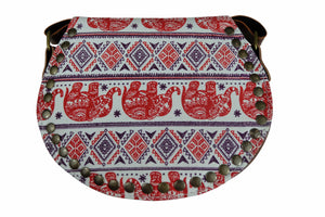 Handmade Elephant Shoulder Bag -  Style C Red and Purple