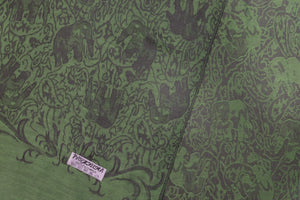 Intricate Elephant Pashmina - Green