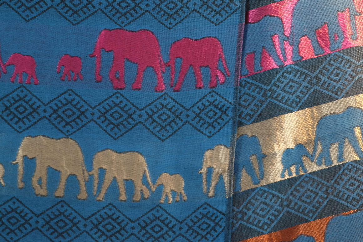 Elephant Shirt Store Women's Bright Family Elephant Print Pashmina