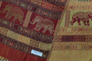 Marching Elephant Print Pashmina - Magenta