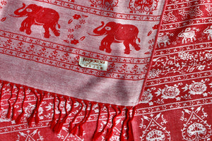 Pastel Style Elephant Print Pashmina
