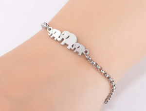 Marching Elephant Bracelet Silver